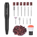 MelodySusie Electric Nail Drill Machine 11 in 1 Kit, Portable Electric Nail File Efile Set for Acrylic Gel Nails, Manicure Pedicure Tool with Nail Drill Bits Sanding Bands Dust Brush, Gold